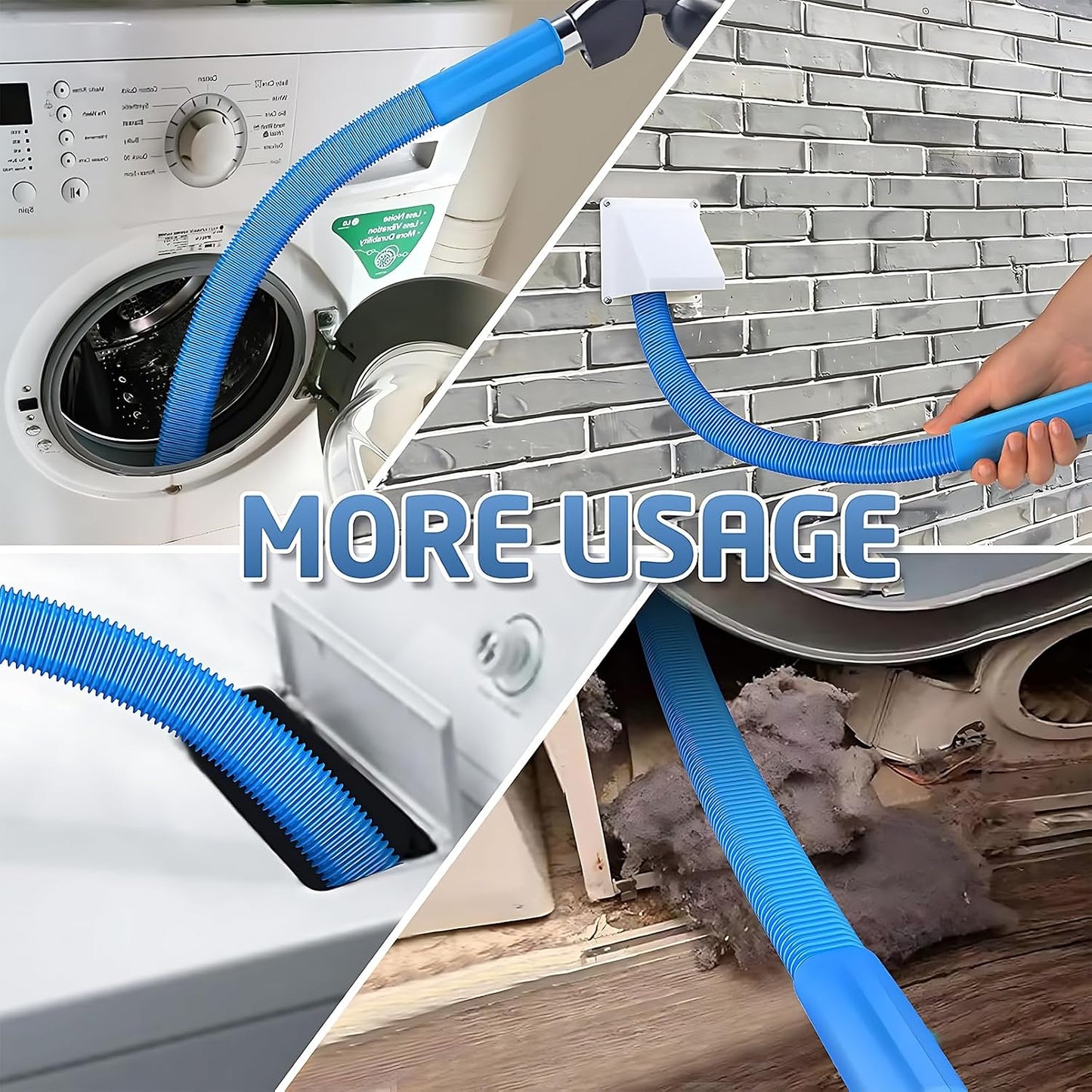 Upgraded Dryer Vent Cleaner: Universal Vacuum Hose Attachment Fits All Vacuums Cleaner, Deep Cleaning Tools for Clogged Ducts & Lint Removal