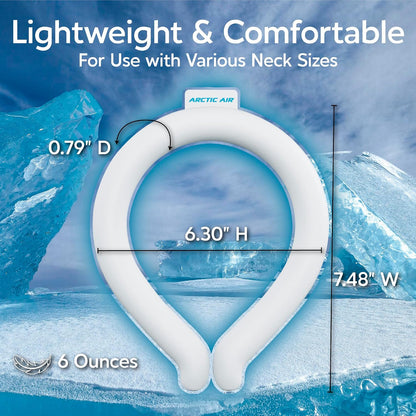 Arctic Air Neck Chill Cooling Tube, Wearable Neck Cooler, 3 Pack |Quick Freeze Gel, No Batteries or Charging | Hands Free Body Cooler for Hot Weather | Reusable, Adjustable Fit