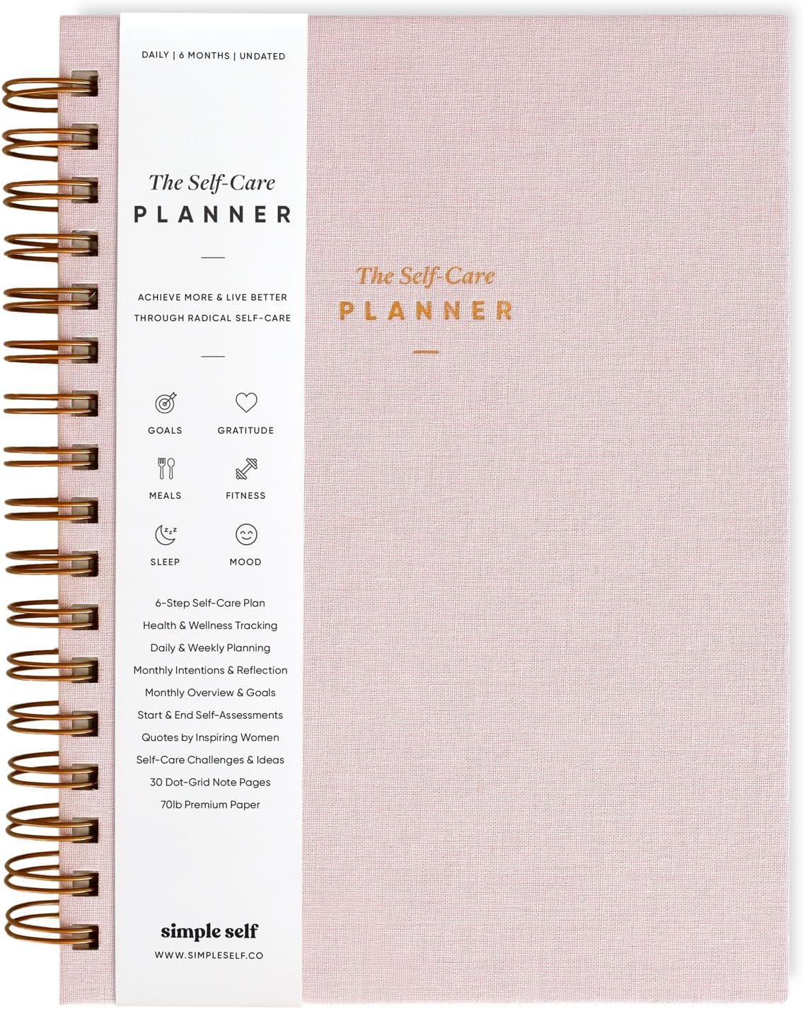 The Self-Care Planner by Simple Self - Undated 6 Month Life Planner - Daily, Monthly, Weekly - Focus on Wellness, Productivity, Achieving Goals, and Happiness (Abstract, Daily Edition: 13-Weeks)