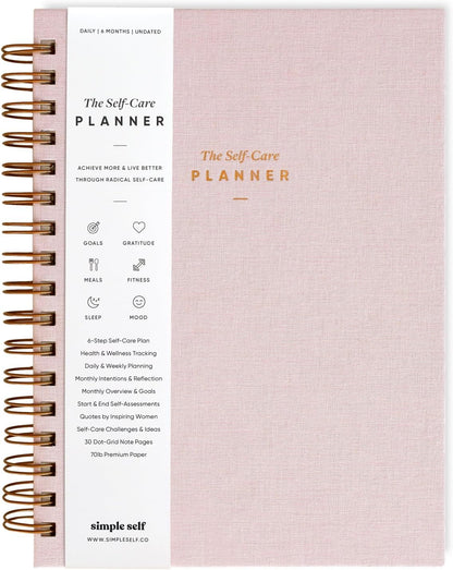 The Self-Care Planner by Simple Self - Undated 6 Month Life Planner - Daily, Monthly, Weekly - Focus on Wellness, Productivity, Achieving Goals, and Happiness (Abstract, Daily Edition: 13-Weeks)