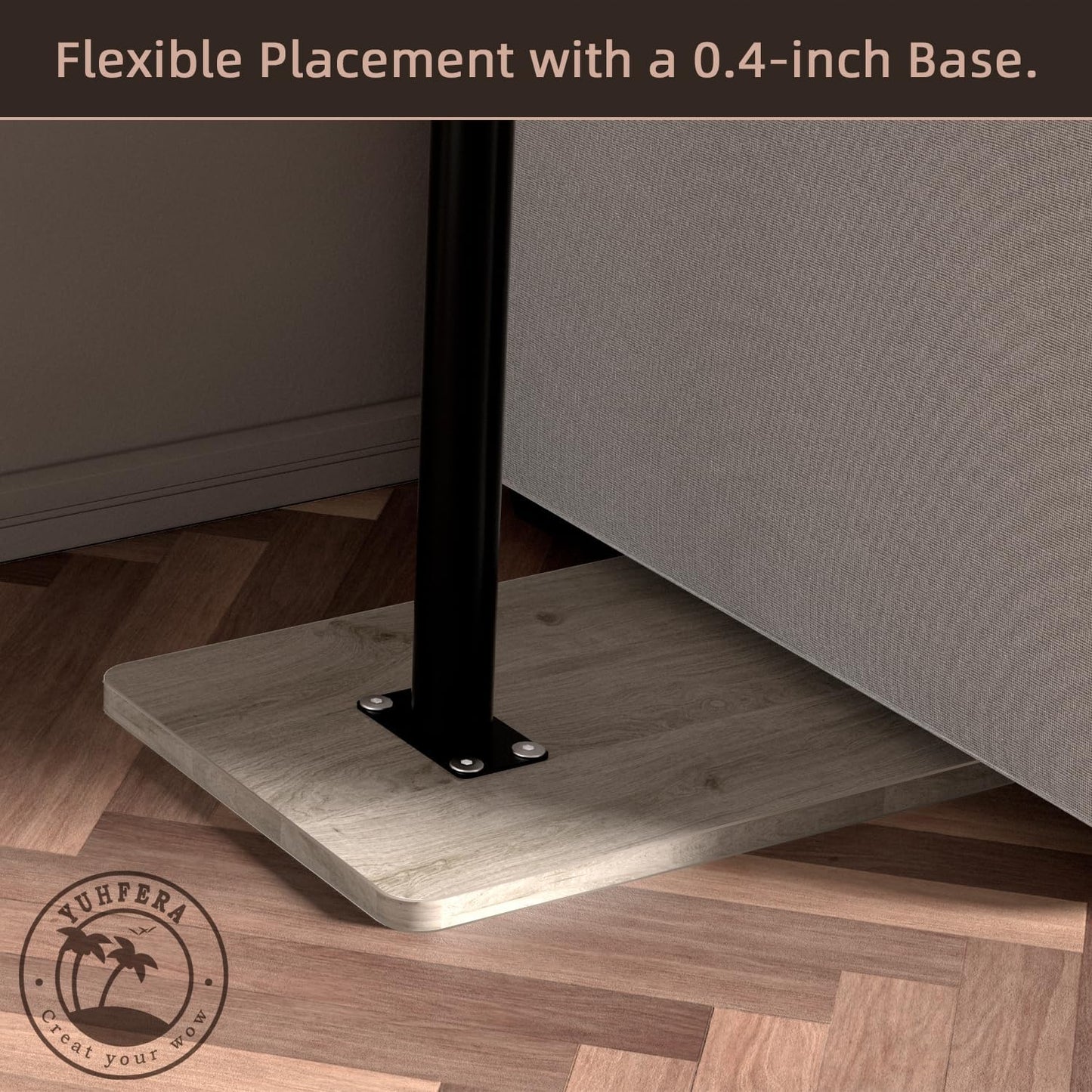 YUHFERA Sofa Armrest Tray Table for Couch - 360° Swivel Height Adjustable End for Small Spaces, Snack Side Table for Bed or Chair with Phone & Tablet Slot (Rustic,Standard)