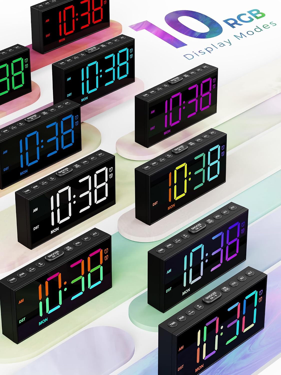 Vibrating Alarm Clock for Heavy Sleepers with Bed Shaker, 116dB Dual Alarms