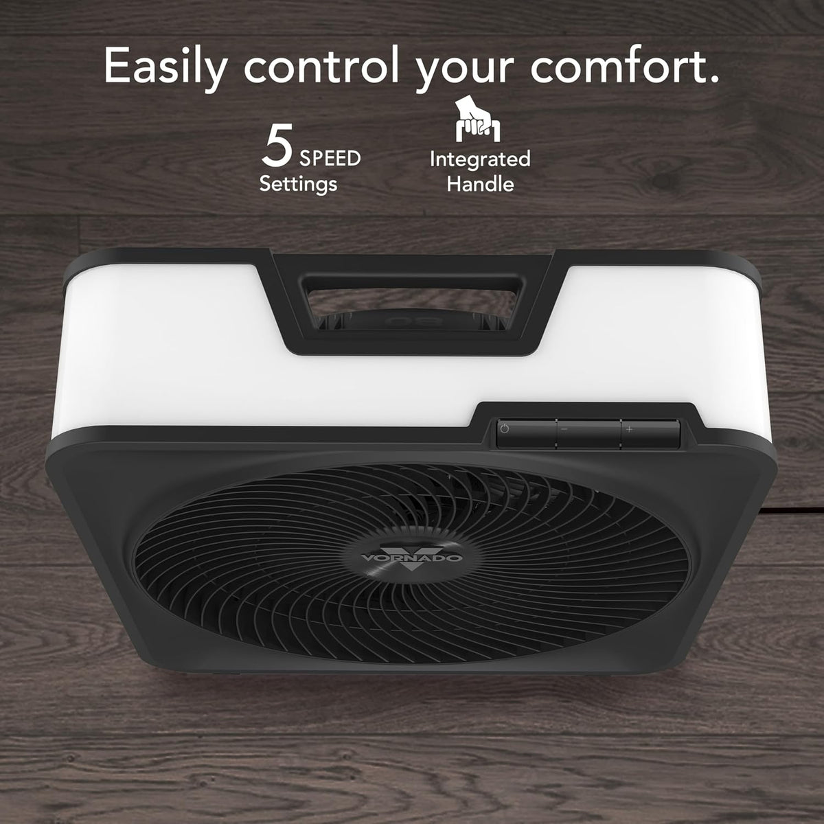 Vornado Model 80 High Velocity Box Fan, 20 Inch, 5 Speeds, Powerful Airflow