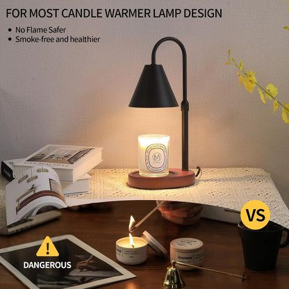 Candle Warmer Lamp with Timer and Dimmer,Electric Gold Light Gifts for Women Melt Wax Warmer Lamp with 2 Bulbs for Candle Jars House Warming New Home Decor Bedroom