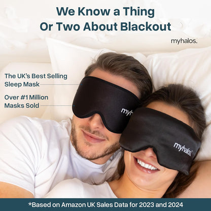 MyHalos 3D Mulberry Silk Sleep Mask, Blackout Eye Mask for Women & Men