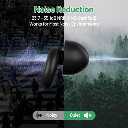 Noise Cancelling Ear Plugs Sleep 50dB NRR Side Sleep Small Ear | ultra soft silicone, reusable one-piece design, 4 sizes included, portable case