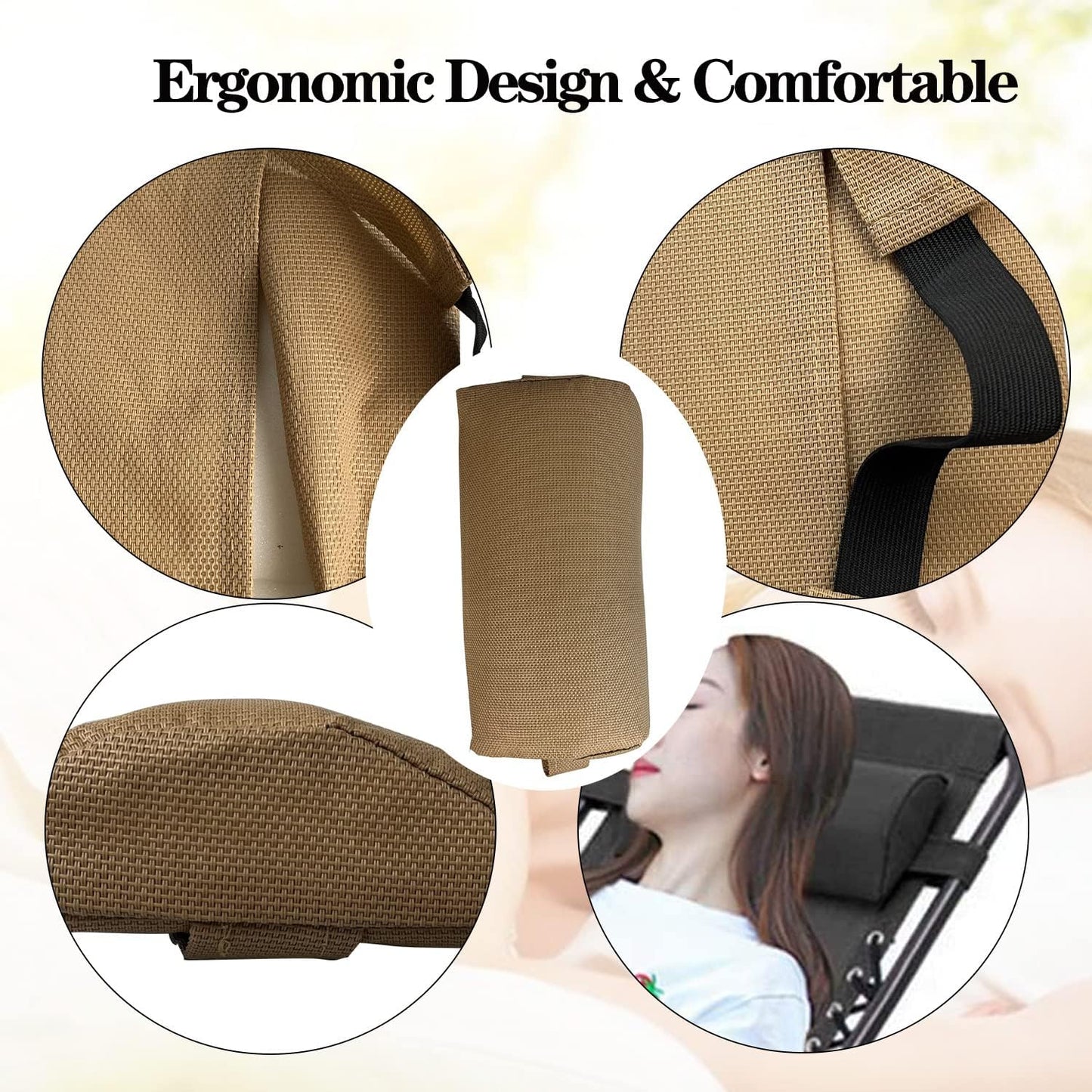 Zero Gravity Chair Set of 2 Replacement Pillow Headrest with Elastic Band, Universal Soft Removable Padded Cushion Head Pillow for Zero Gravity Lounge Chair, Folding Patio Lawn Recliner Chairs, Blue