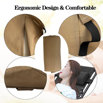 Zero Gravity Chair Set of 2 Replacement Pillow Headrest with Elastic Band, Universal Soft Removable Padded Cushion Head Pillow for Zero Gravity Lounge Chair, Folding Patio Lawn Recliner Chairs, Blue