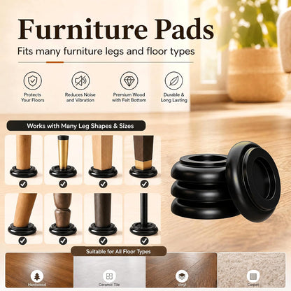 Caster Cups,Piano Caster Cups Furniture Coasters for Hardwood Floors Wood Floor Protectors for Furniture Piano Floor Protectors (Natural)