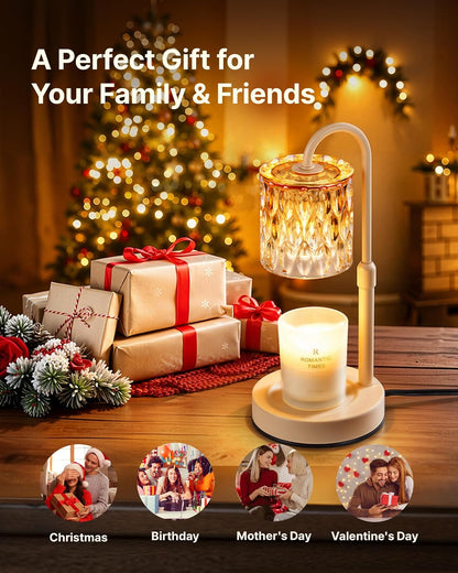 CASTLELIFE Dimmable Candle Warmer Lamp with Timer, Height Adjustable Candle Warmer for Jar Candles, Electric Wax Melt Warmer for Home Decor House Warming Gifts, Birthday Gifts for Women, Black Clear