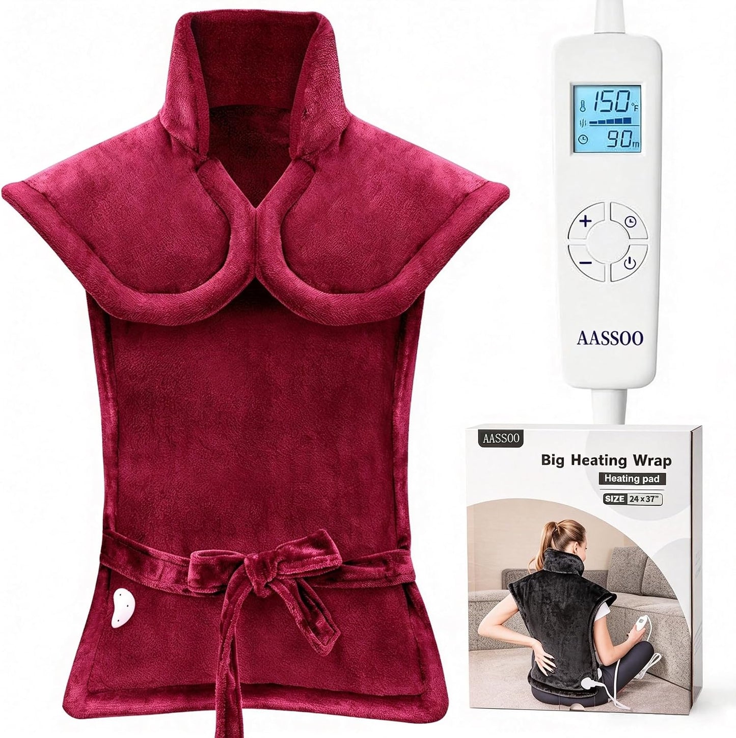 Graphene-Infused Heating Pad for Neck Shoulder and Back,Large Heating Pad for Women Men Dad, Weighted Electric Neck Shoulders Heat Pad for Pain Relief, ETL Certified