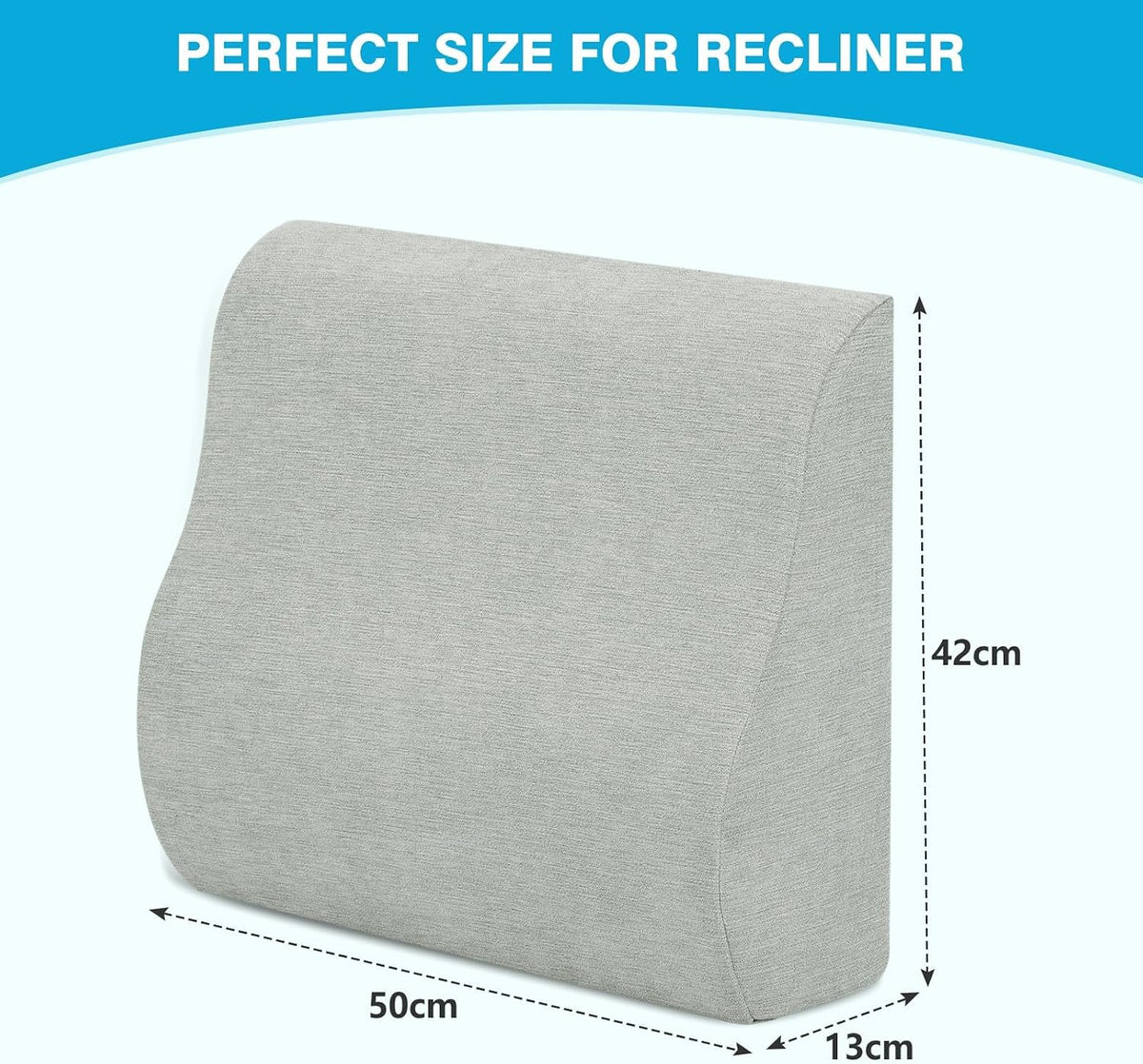 Back Support Pillow for Recliner Dual Layer Lumbar Support Pillow with Gel Memory Foam Ergonomic Orthopedic Couch Lumbar Cushions for Elderly Lower Back Pain Relief Washable Cover Brown