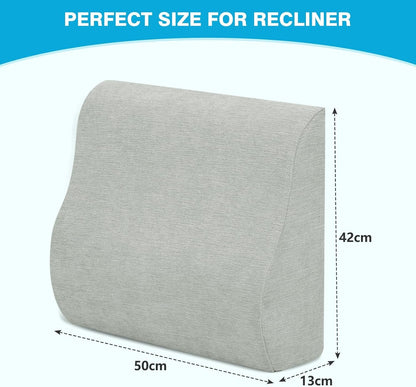 Back Support Pillow for Recliner Dual Layer Lumbar Support Pillow with Gel Memory Foam Ergonomic Orthopedic Couch Lumbar Cushions for Elderly Lower Back Pain Relief Washable Cover Brown