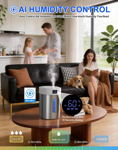 Stainless Steel Humidifiers for Bedroom,Large Room,Baby and Plants