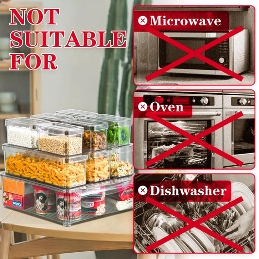 POMEAT 10 Pack Fridge Organizer, Stackable Refrigerator Organizer Bins with Lids, Produce Fruit Storage Containers for Storage Clear for Food, Drinks, Vegetable Storage