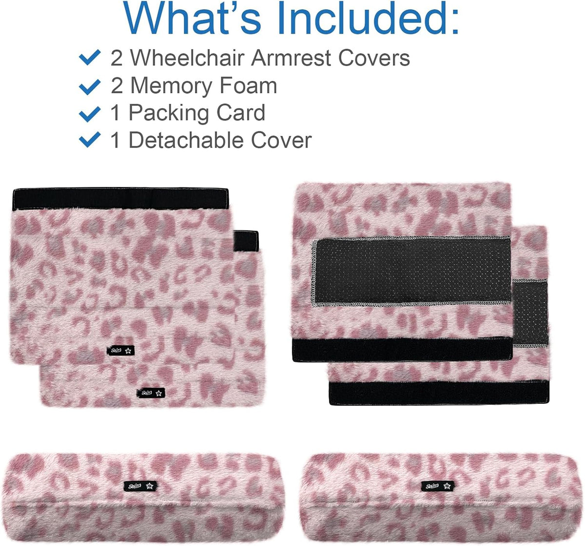 SPRING SEAON Wheelchair Armrest Pads Covers Fuzzy Desk Chair Arm Pads Soft