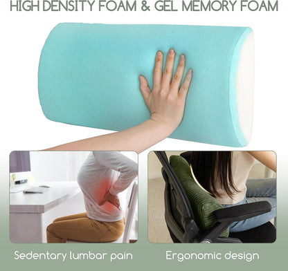 HIGOGOGO Lumbar Support Pillow for Recliner Chair/Accent Chair/Couch, Memory Foam Back Support Cushion for Elderly, Recliner Cushions for Back Rest, Pain Relief, Reading, Washable Cover, Brown