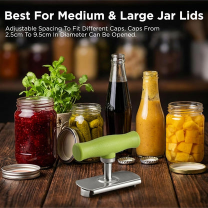 2Pcs Multi-Purpose Jar Opener, Non-Slip Bottle Opener for Weak Hands Seniors, 5-in-1 Can Opener for Pull-Tab Cans, Beer Bottles, Twist Off Caps & Jars