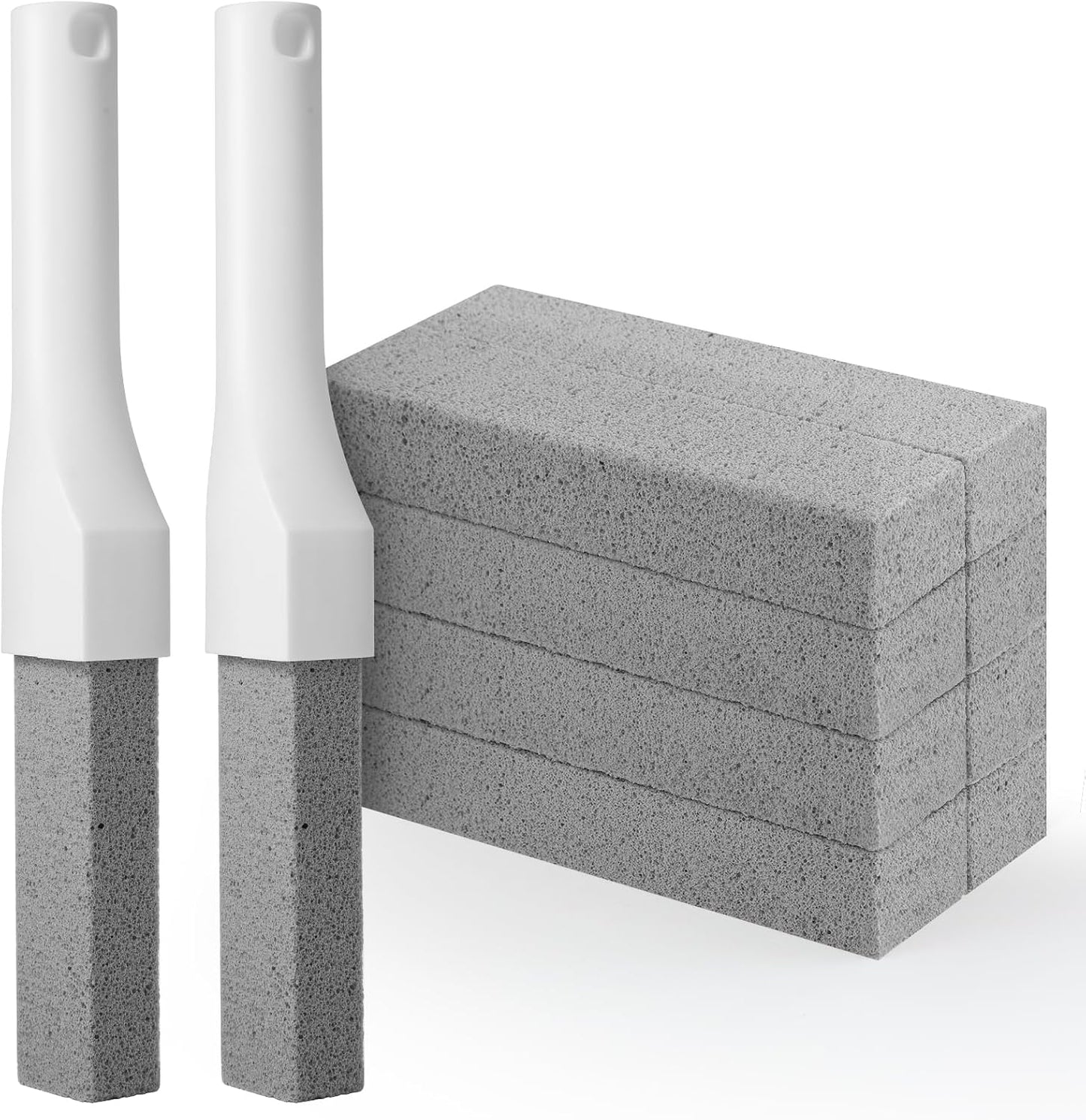 8 Pack Pumice Stone with Long Handle, Pumice Stone Toilet Bowl Cleaner | Replaceable Scouring Stick Removes Limescale, Rust, Hard Water Stains for Toilets, Tubs, Pools, Grills, Ergonomic Handle.