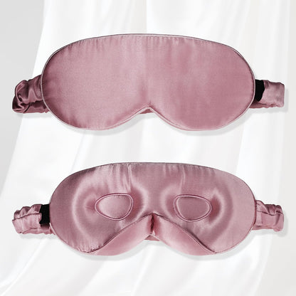 VOCOSTE 3D Silk Sleep Mask with Travel Pouch, Bean Pink