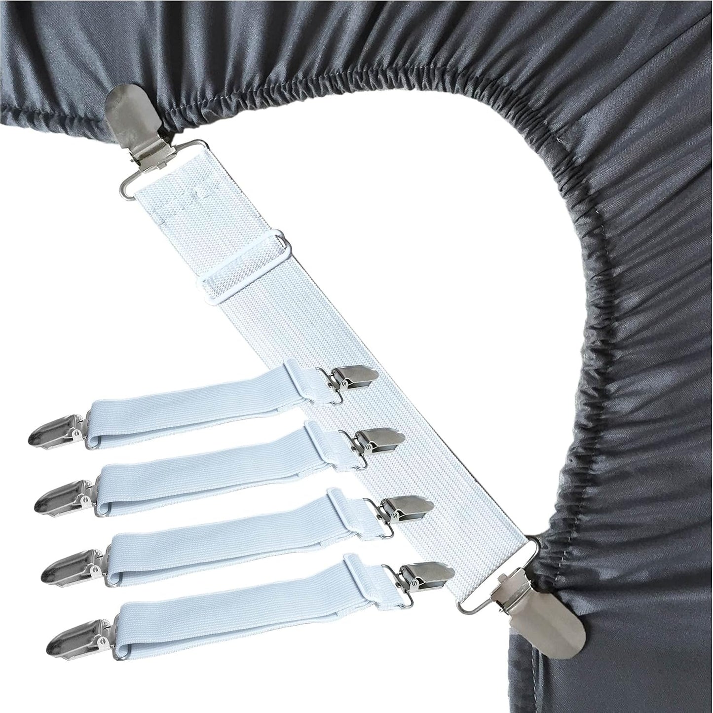 RayTour Sheet Straps Bed Sheet Keeper Holder for Corners Sheet Stays Suspender Clips Fitted Sheet Holder Clips Garters Fasteners Mattress Clamps