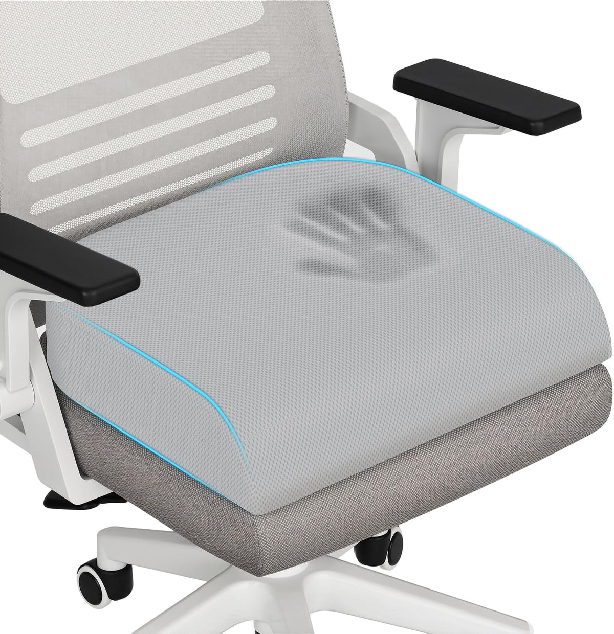 TranquilRelax Memory Foam Seat Cushion for Office Chair, 3-Inch, Black