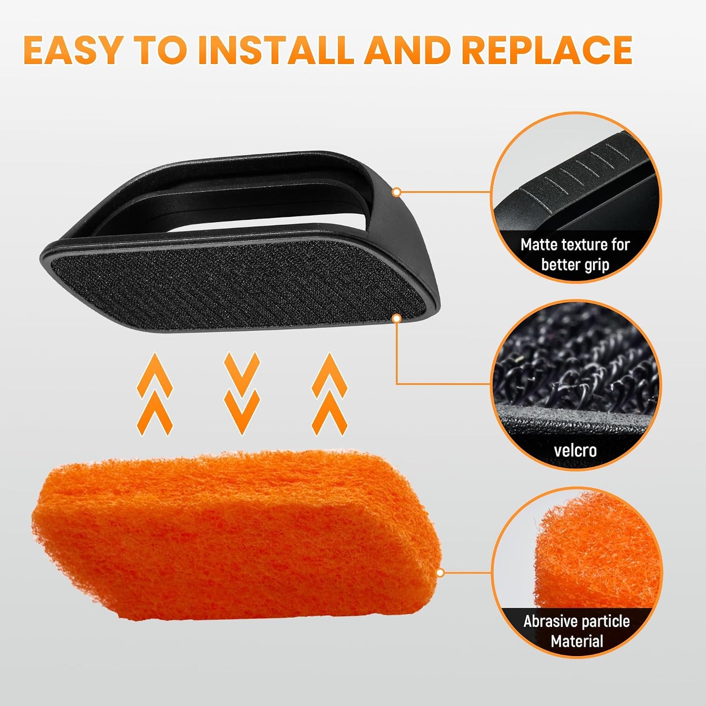 Grill Brick for Cleaning Flat Top, Heavy Duty Grill Stone Griddle Brick | Pumice Grill Cleaning Brick with Handle & Scraper, Griddle Cleaner for Removing Stubborn Grease, Rust (5 PCS)
