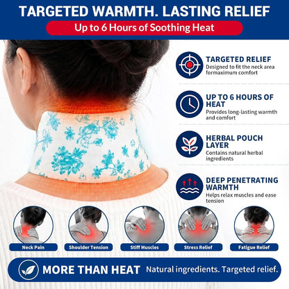 10 Count Neck Heat Wraps for Neck & Shoulder Pain Relief, Air-Activated. | Heat Pads with Herbal Layer, Long-Lasting, Fast-Acting, Muscle & Joint Soothing Patches, No Adhesive on Skin, Drug-Free
