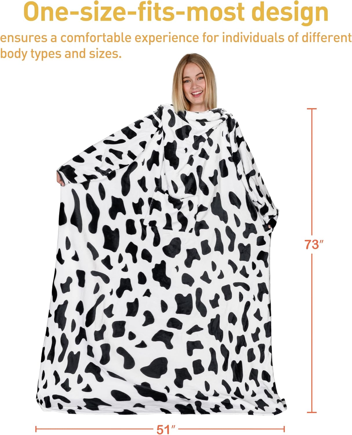 Catalonia Wearable Blanket with Sleeves for Women & Men, Fleece Wrap Throw | Cozy Sleeve Design for Hands-Free Comfort, Perfect for Reading, TV Time & Relaxing, Christmas & Birthday Gift