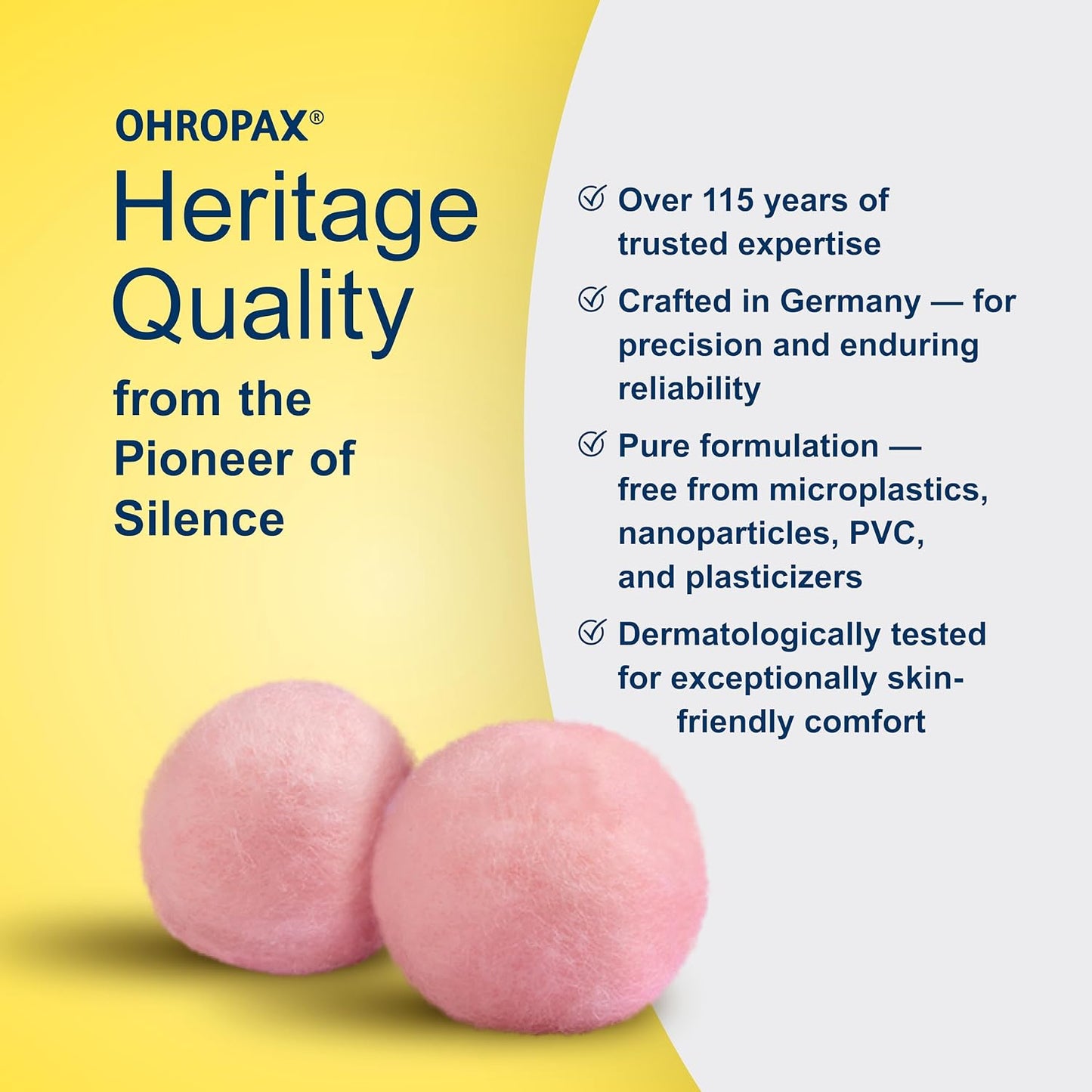 Ohropax Reusable Wax/Cotton Ear Plugs (24 Plugs Total)(1 Clear Carrying Case) - Ear Plugs for Sleeping Noise Cancelling, Swimming, Shooting Ear Protection, and a snoring Solution.