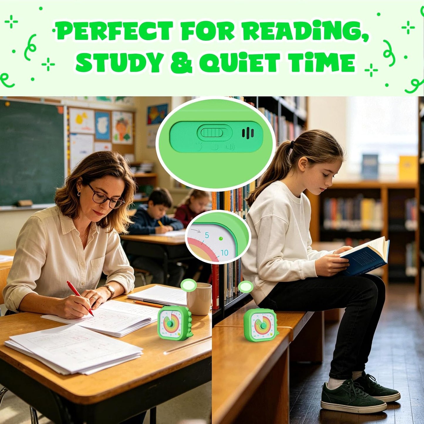Owliwise Visual Timer for Kids, 60 Minute Countdown Timer with Silent Operation, Cute Pomodoro Rainbow Disk Time Management Tool for Classroom and Home Study, for Kids Desk, Office Desk and Meetings