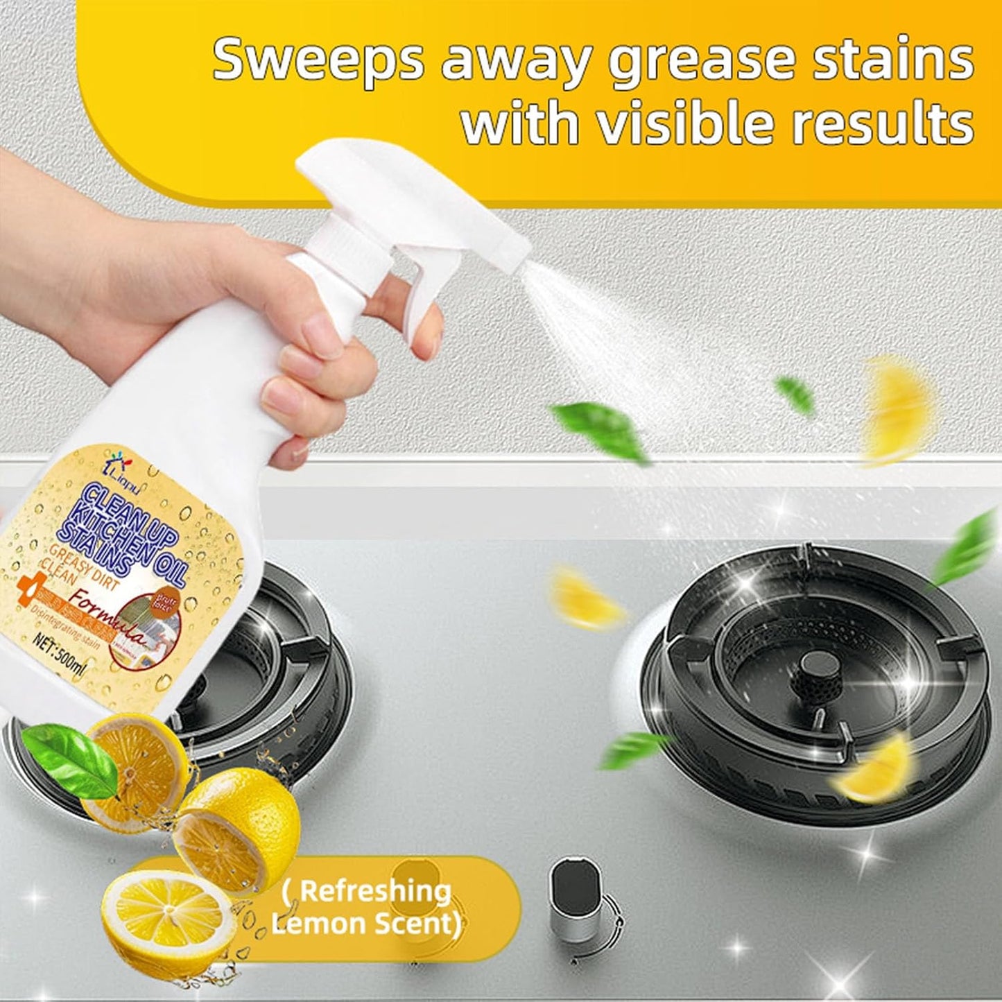 Liapu All Purpose Cleaner, Remove Stains Cleaning Spray, Kitchen Cleaner Spray, Heavy Duty Multi Purpose Degreaser Cleaner Spray Removes Grease, Grime, And Stains On Microwave & Oven & Stove Top
