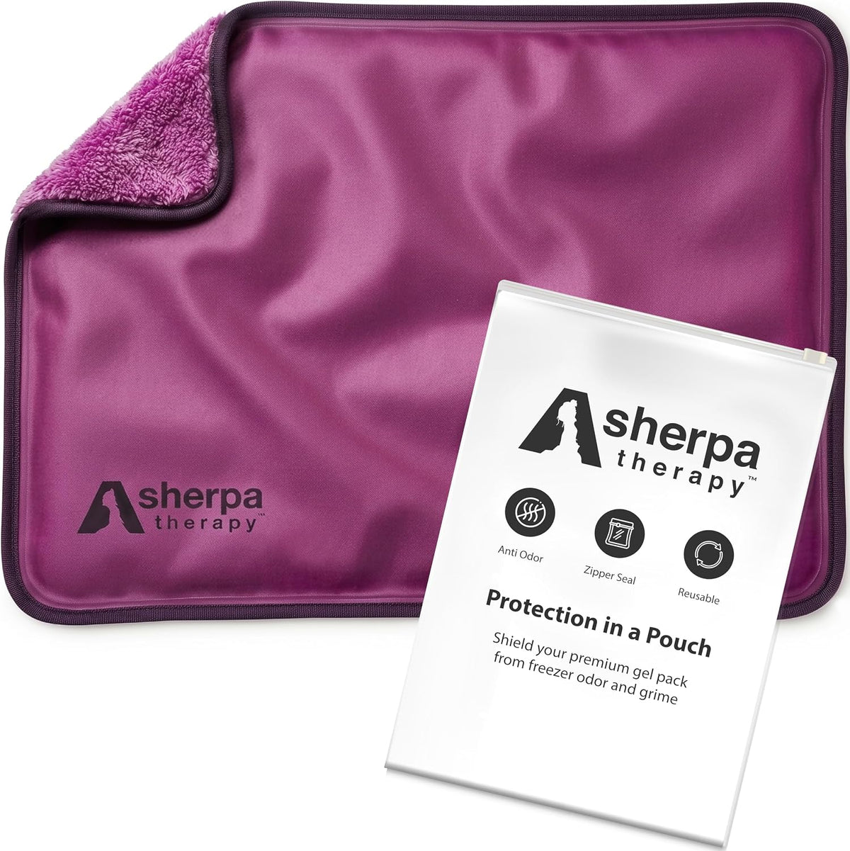 Medium Flexible Gel Ice Packs Reusable - Hot and Cold Soft Ice Packs for Injuries Reusable for Ankle, Arm, Foot, Leg, Back Pain Relief - 8" x 12" - Purple