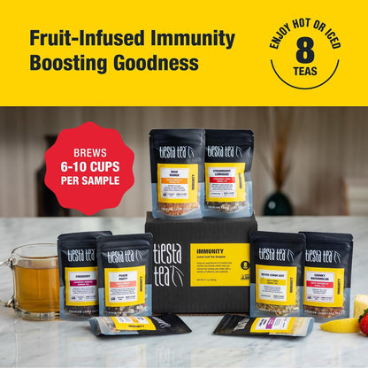 Tiesta Tea - Top 8 Favorites Sampler Set, Loose Leaf, Up to 80 Cups | High to No Caffeine, Hot & Iced, Tea Variety Pack with Green, Herbal, & Black, 8 Sample Pouches