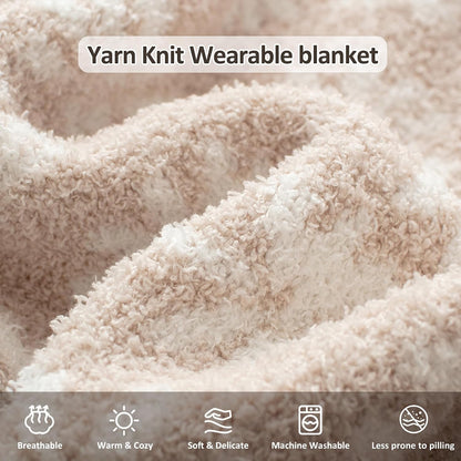 WDCOZY Wearable Blanket Hoodie Poncho Throw Comfy Soft Warm Cape Shawl Cozy Cloak Wrap Hooded with Sleeves For Women Adults