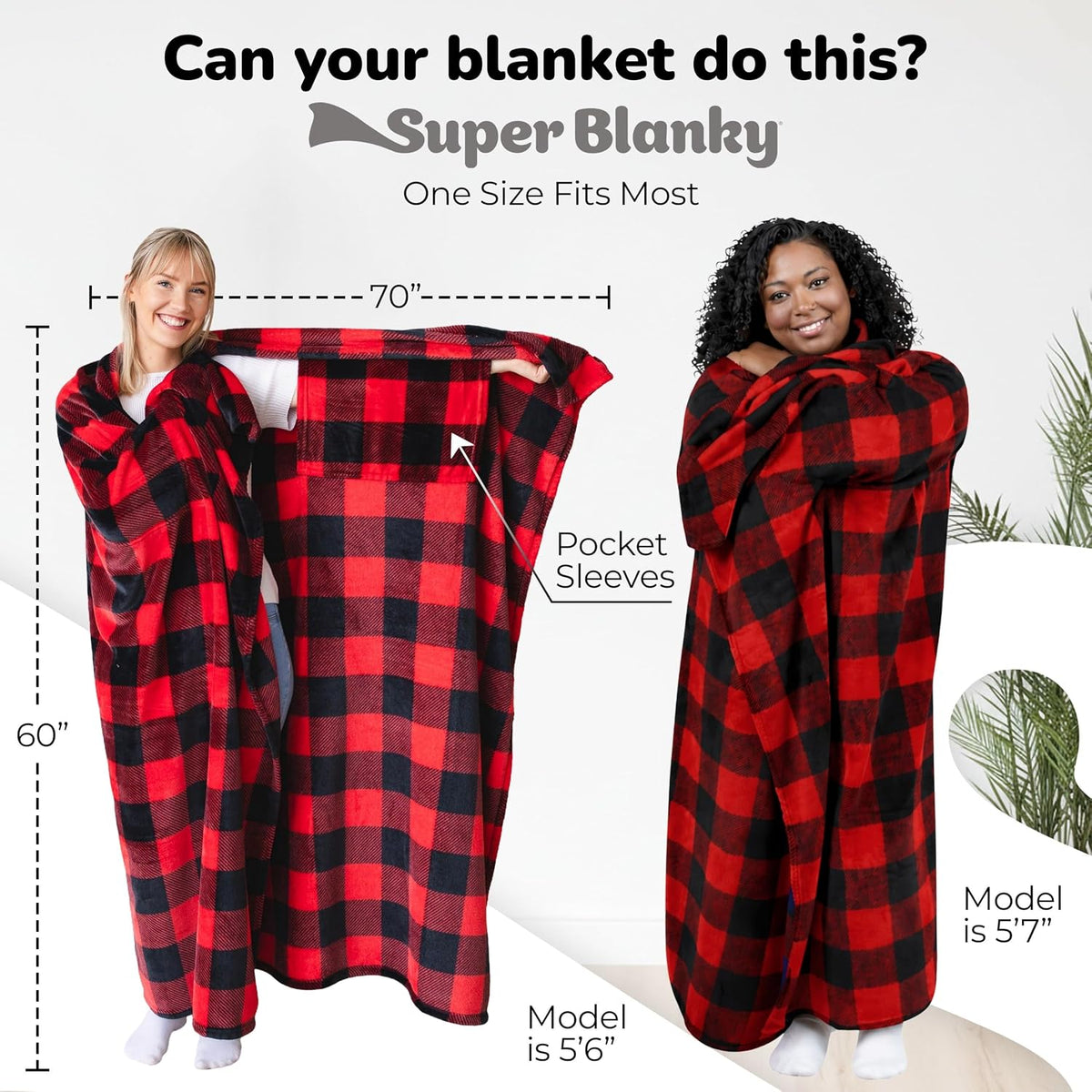 Super Blanky Wearable Blankets for Women & Men, Dorm Room Essentials, Gift for Her, Gifts for Women, Wife Birthday Gift Ideas