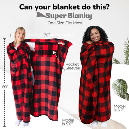 Super Blanky Wearable Blankets for Women & Men, Dorm Room Essentials, Gift for Her, Gifts for Women, Wife Birthday Gift Ideas