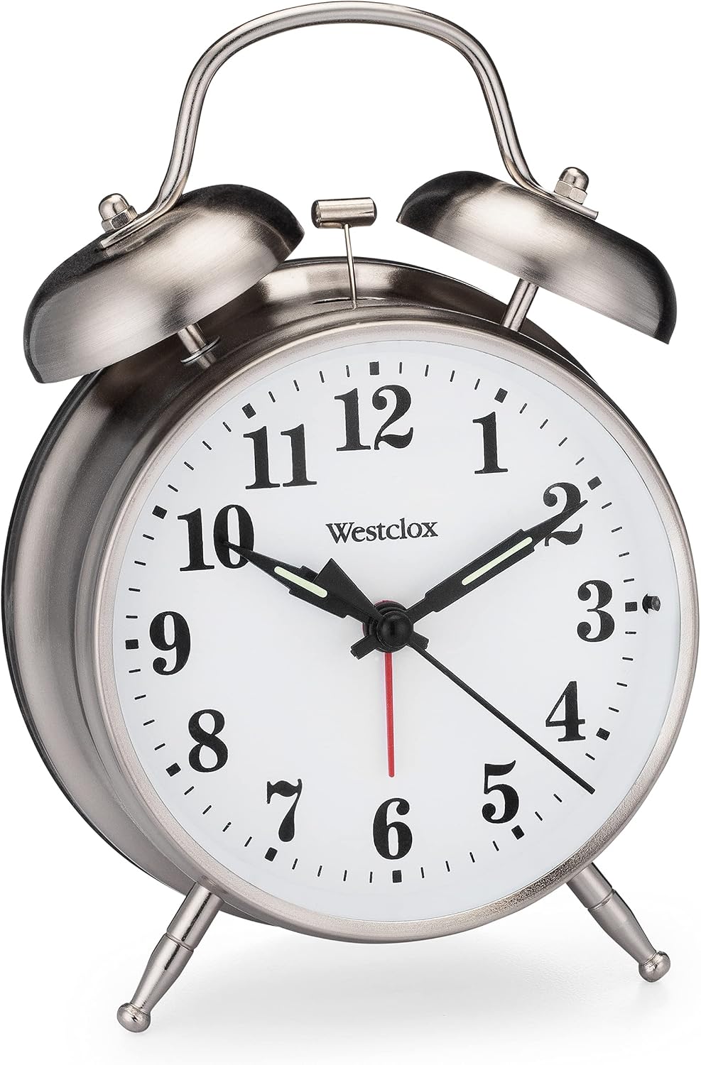 Westclox Big Ben Twin Bell Alarm Clock | Loud Alarm Clock for Heavy Sleepers | Battery Operated Clock with Backlight for Bedside Table, Bedroom, Kids Room, Desk (Gold, 4")