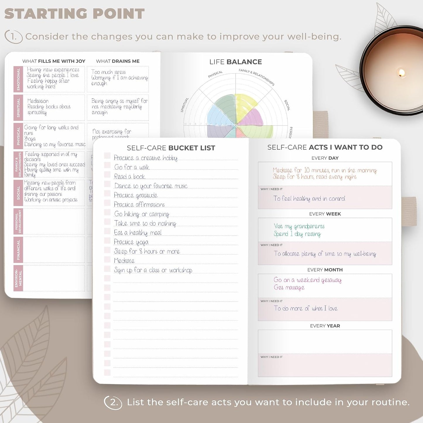 Clever Fox Self-Care Journal for Women, Daily Planner 5.8x8.3 Aquamarine | 3-month mental health journal, habit tracker, wellness journaling supplies for women & teen girls, gratitude & mood log