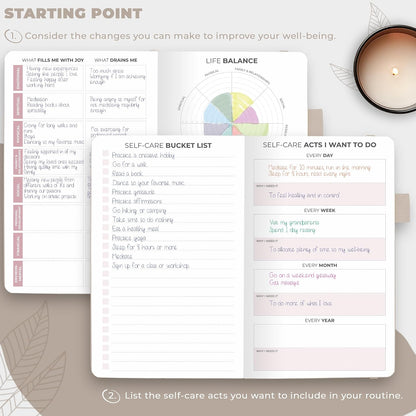 Clever Fox Self-Care Journal for Women, Daily Planner 5.8x8.3 Aquamarine | 3-month mental health journal, habit tracker, wellness journaling supplies for women & teen girls, gratitude & mood log