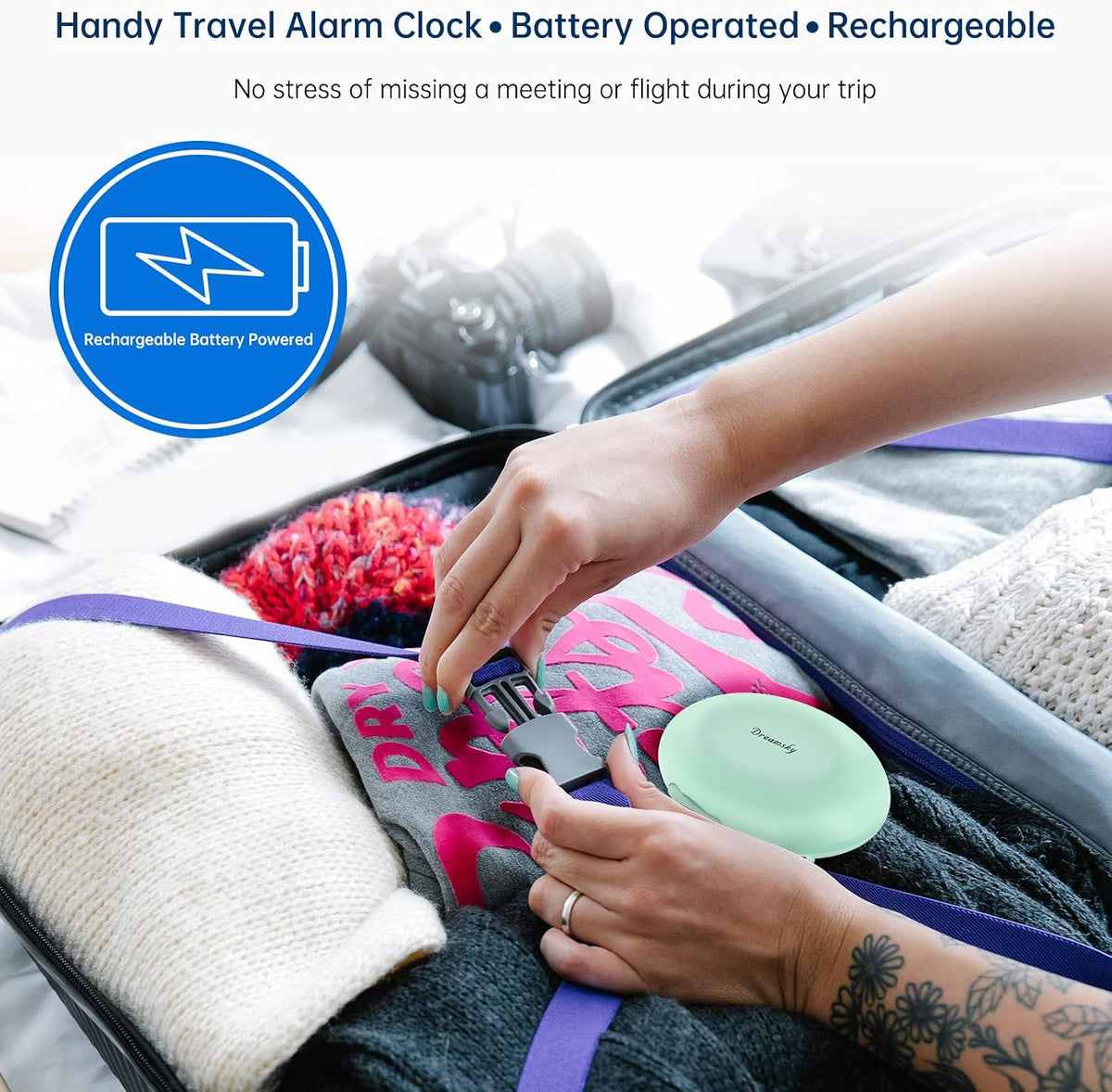 DreamSky Vibrating Alarm Clock for Heavy Sleepers Adults Under Pillow