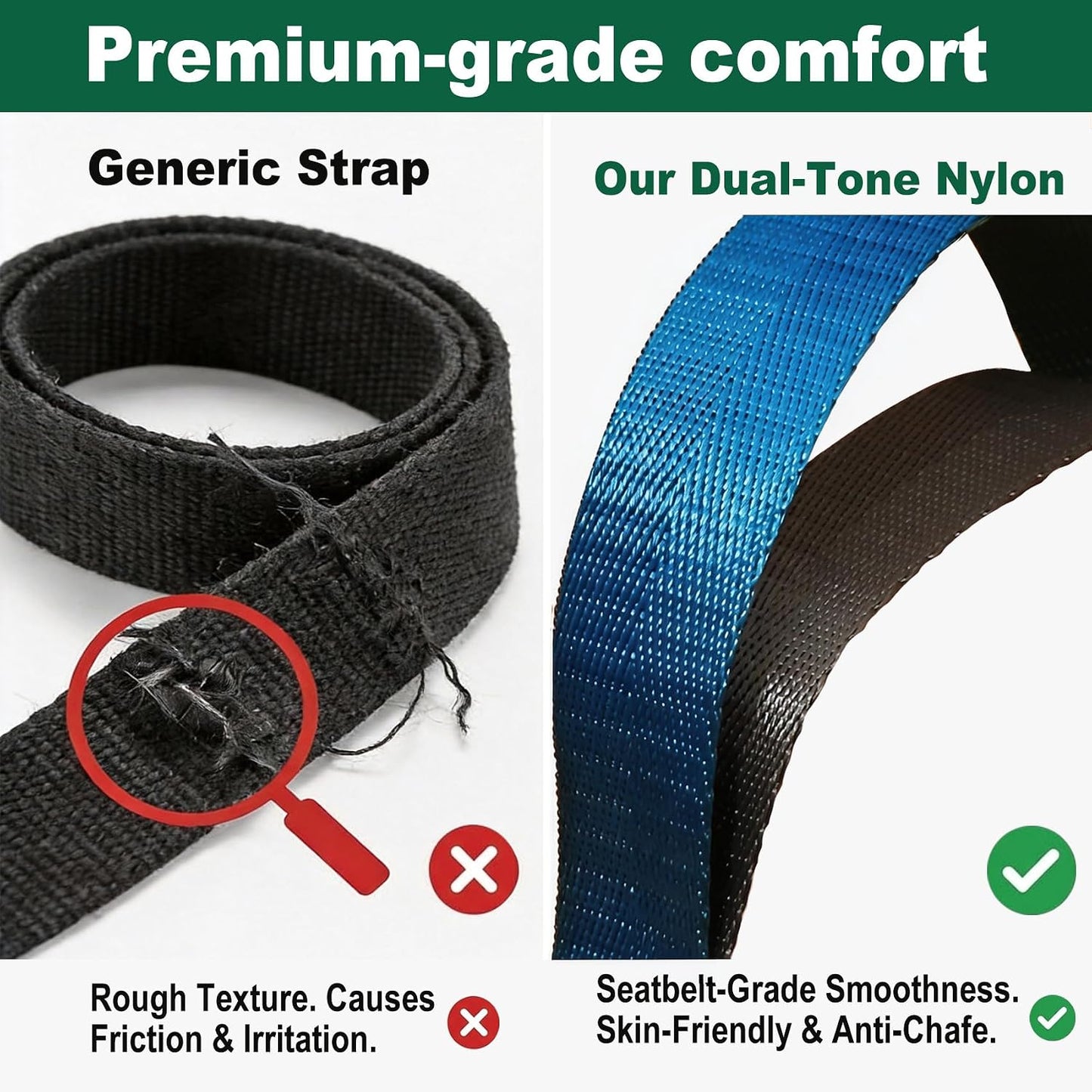 Acozycoo Stretching Strap with Loops for Leg Calf Back Physical Therapy | Non-Elastic Yoga Strap for Stretching,Stretch Band,Leg Lifter,Rehab,Knee,Hip,Pilates,Flexibility Training,Hamstring,Fascia