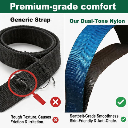 Acozycoo Stretching Strap with Loops for Leg Calf Back Physical Therapy | Non-Elastic Yoga Strap for Stretching,Stretch Band,Leg Lifter,Rehab,Knee,Hip,Pilates,Flexibility Training,Hamstring,Fascia