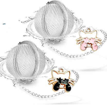 Tea Steeper for Loose Tea 2pcs NSTaygate Tea Infuser with Charm Handmade Cute Butterfly BFF Pendant, Tea Strainers for Loose Tea 304 Stainless Steel Tea Ball for Brew Tea
