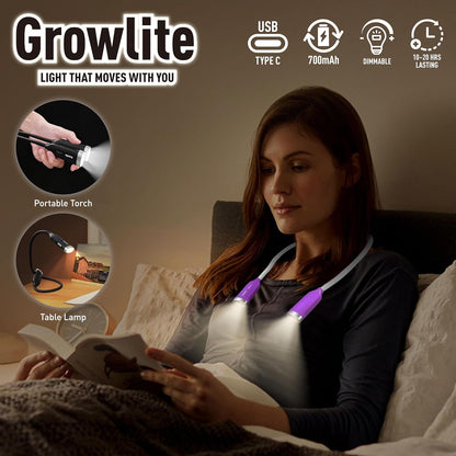 Neck Reading Light, 3 Color & Brightness Adjustable Book Light for Reading in Bed, Hands-Free, Lightweight, USB C Rechargeable, Eye-Caring, Perfect for Crafts, Camping, Kids & Adults (white)
