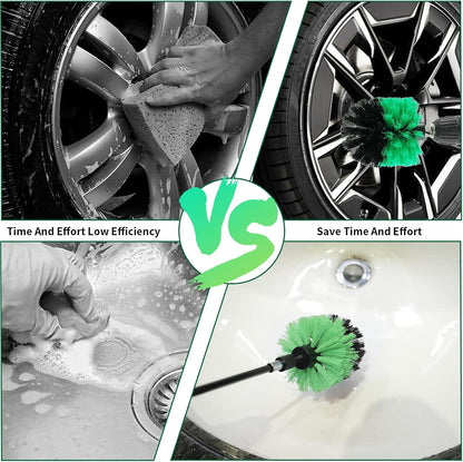8 Pcs Drill Brush Attachment Set - Power Scrub Brush Kit | Brush Drill with Extend Long Attachmen - All Purpose Household Cleaning Brushes for Car, Grout, Floor, Tub, Bathroom