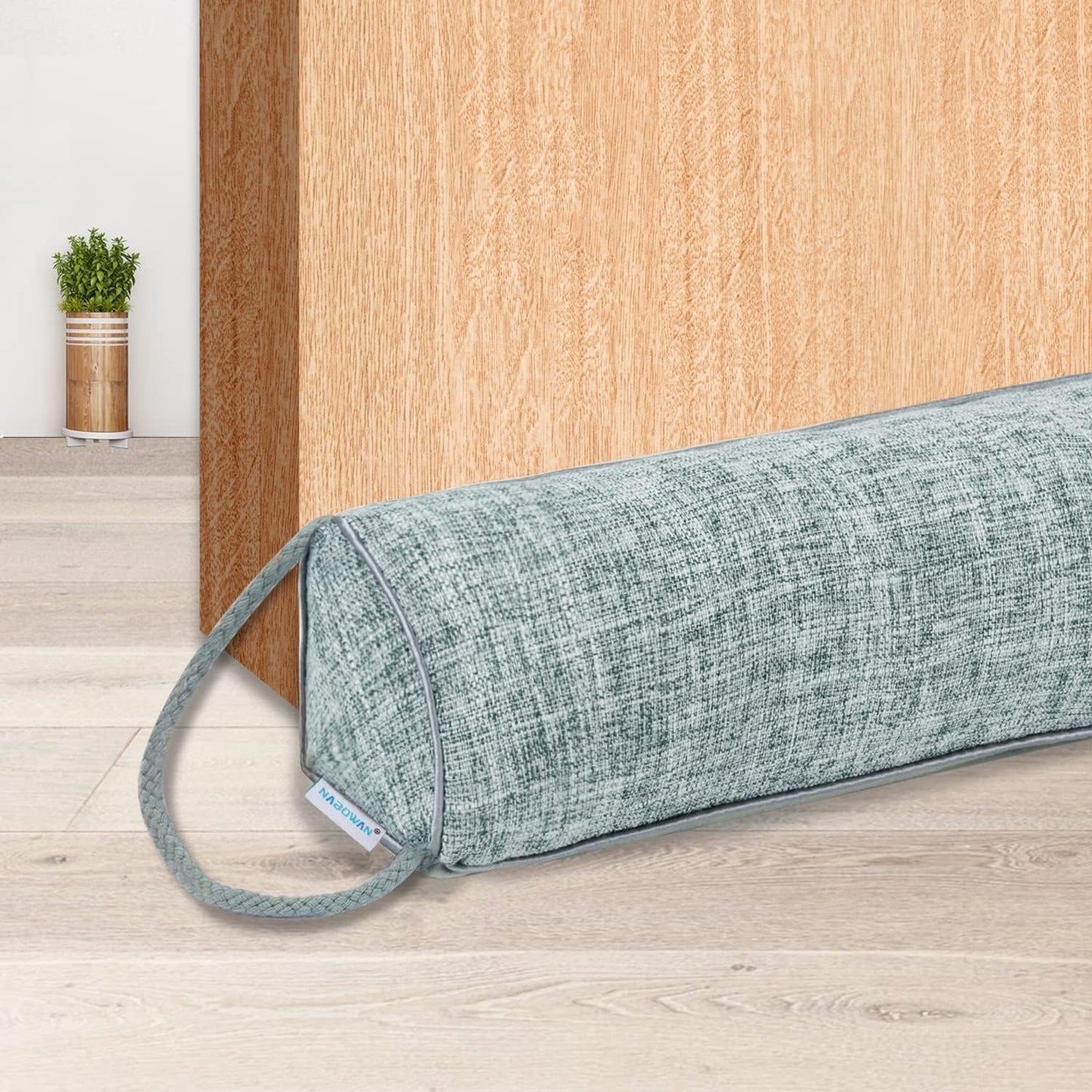 NABOWAN Weighted Door Draft Stopper — Triangular Under-Door Gap Filler for Gaps up to 3", Wind Noise Blocker, Energy Saver for Home Room Essentials, 32 Inch Gray
