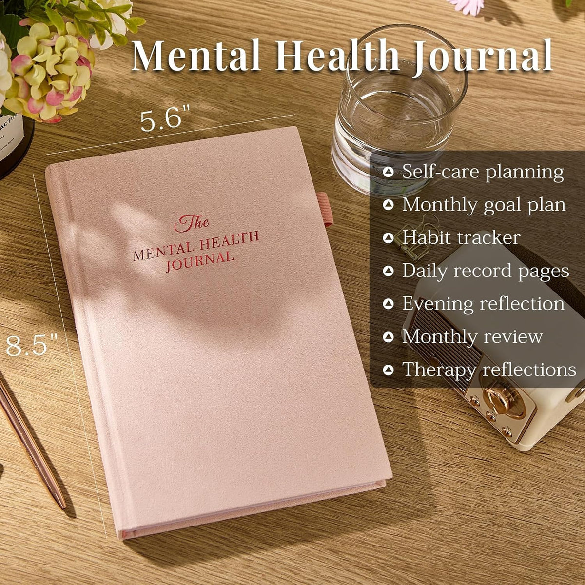 5 MINUTES A DAY Mental Health Journal, 91-Day Guided Journal, Beige