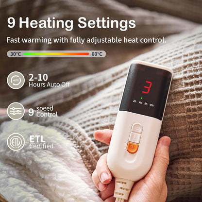 Texciting Heated Blanket 50X60,Soft Electric Blanket,ETL Certified,Grey | Heating Levels,Auto-Off Function,Heated Throw Blanket for Bed,Machine Washable,Gifts for Woman