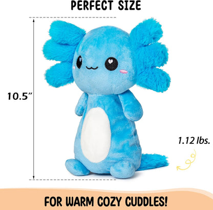 Axolotl Unscented 2Lbs Heating Pad for Neck Shoulders and Back Wrap Microwavable, Heatable 22.5" Cute Warm Stuffed Animals Neck Warmer - Axolotl Gifts for Women Girls and Kids